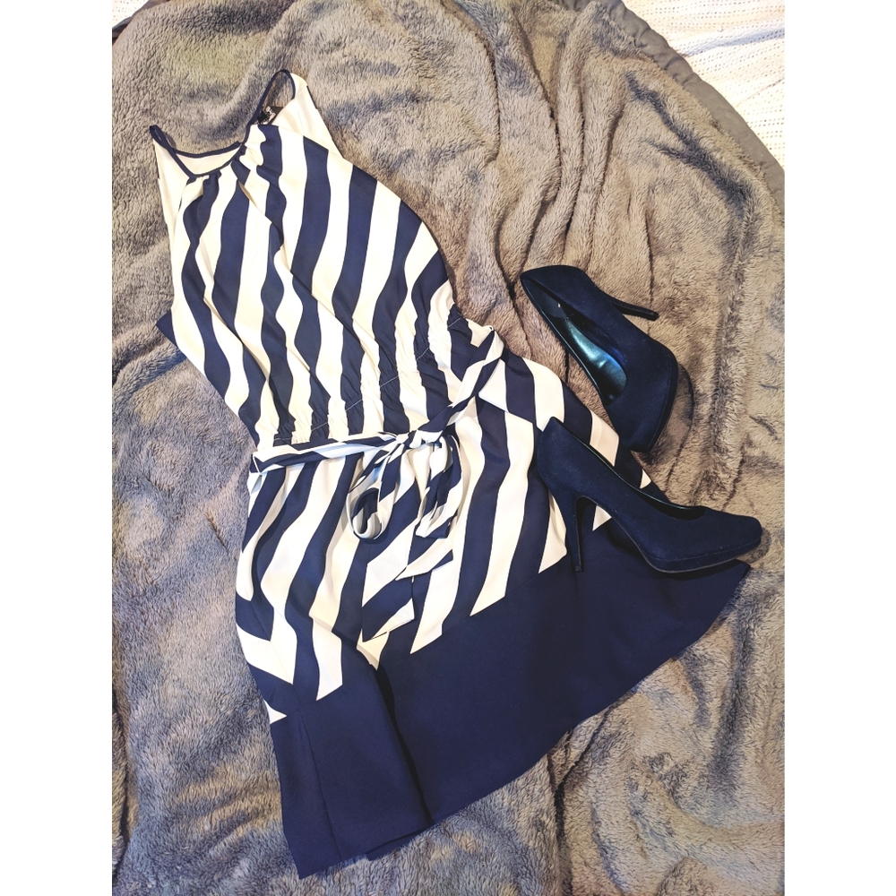 Navy striped dress
